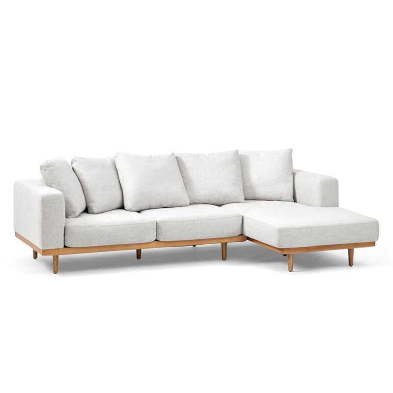 West Elm Newport Set La Sofa + Ra Chaise Linen Toss Back Cushions image number 0